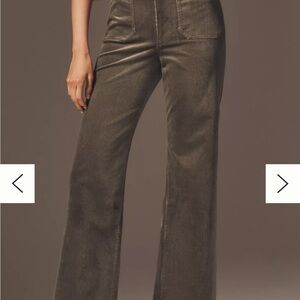 Maeve High-Waisted Olive Corduroy Pants